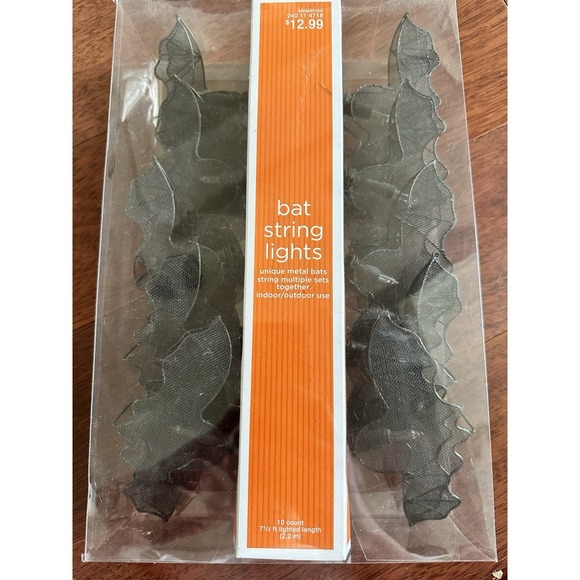 Target Other - Target Bat String Lights; Metal; 10 ct; Indoor Outdoor Use; NEW black Halloween